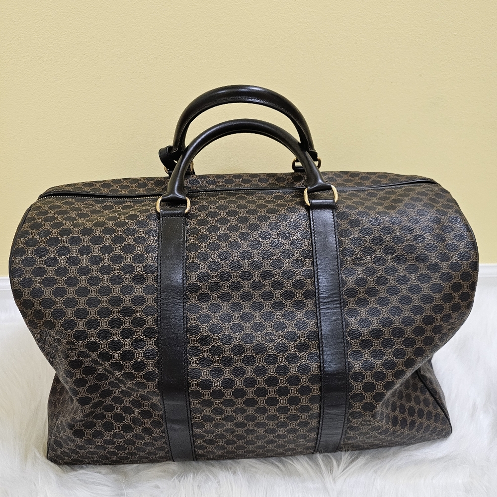 ❤🎉HOST PICK🎉❤️Rare Celine black&brown macadam triumph pvc boston travel MC98/1 - Picture 3 of 17